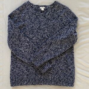 L.L. Bean Women Heathered Navy Crewneck Sweater